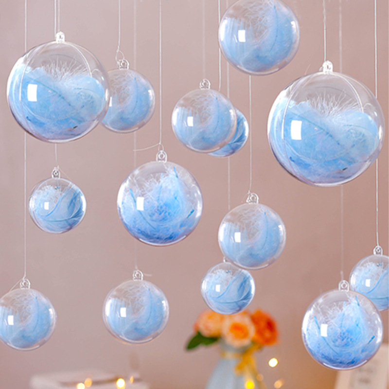 七夕情人节布置装饰珠宝店吊顶商场幼儿园吊球透明羽毛球创意挂饰