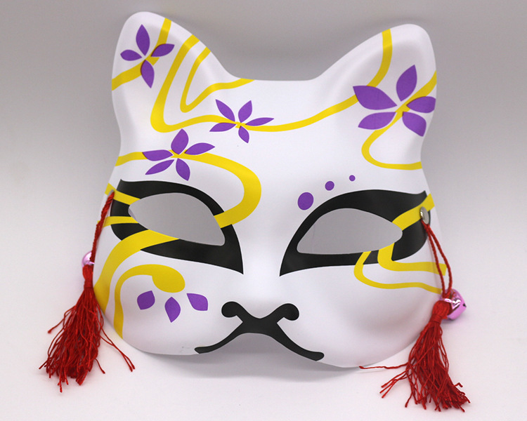 现货和风流苏面具铃铛半脸猫全脸猫面具 cosplay猫咪舞会面具批发