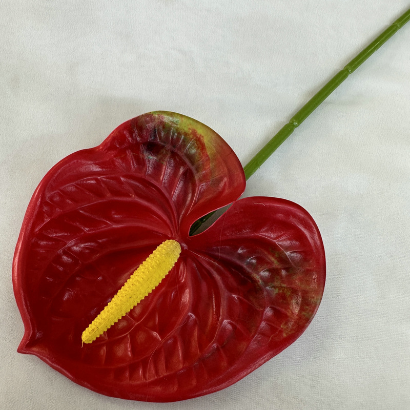 Meichun Small Anthurium Andraeanum Lind Artificial Green Plant Home Single Small Anthurium Andraeanum Lind Flower Arrangement Accessories Soft Glue Artificial Flower