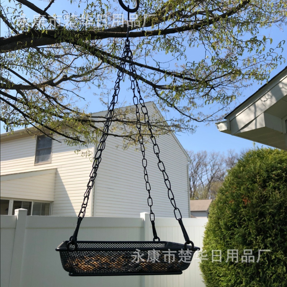 Cross-Border Metal Bird Feeder Outdoor Hanging Hummingbird Feeder with Chain Wire Bird Automatic Feeder