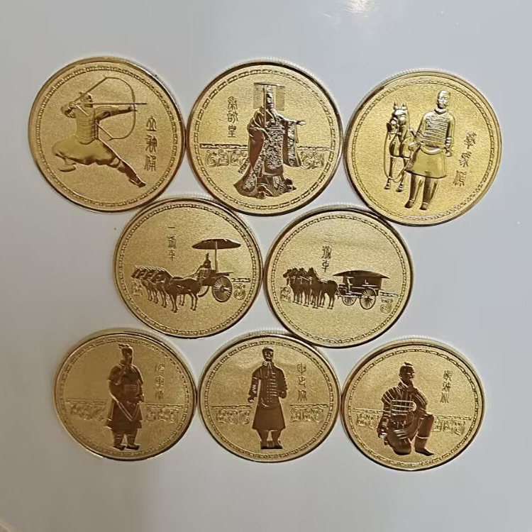 西安旅游纪念品秦始皇兵马俑纪念章中国风小礼物金属工艺品活动送