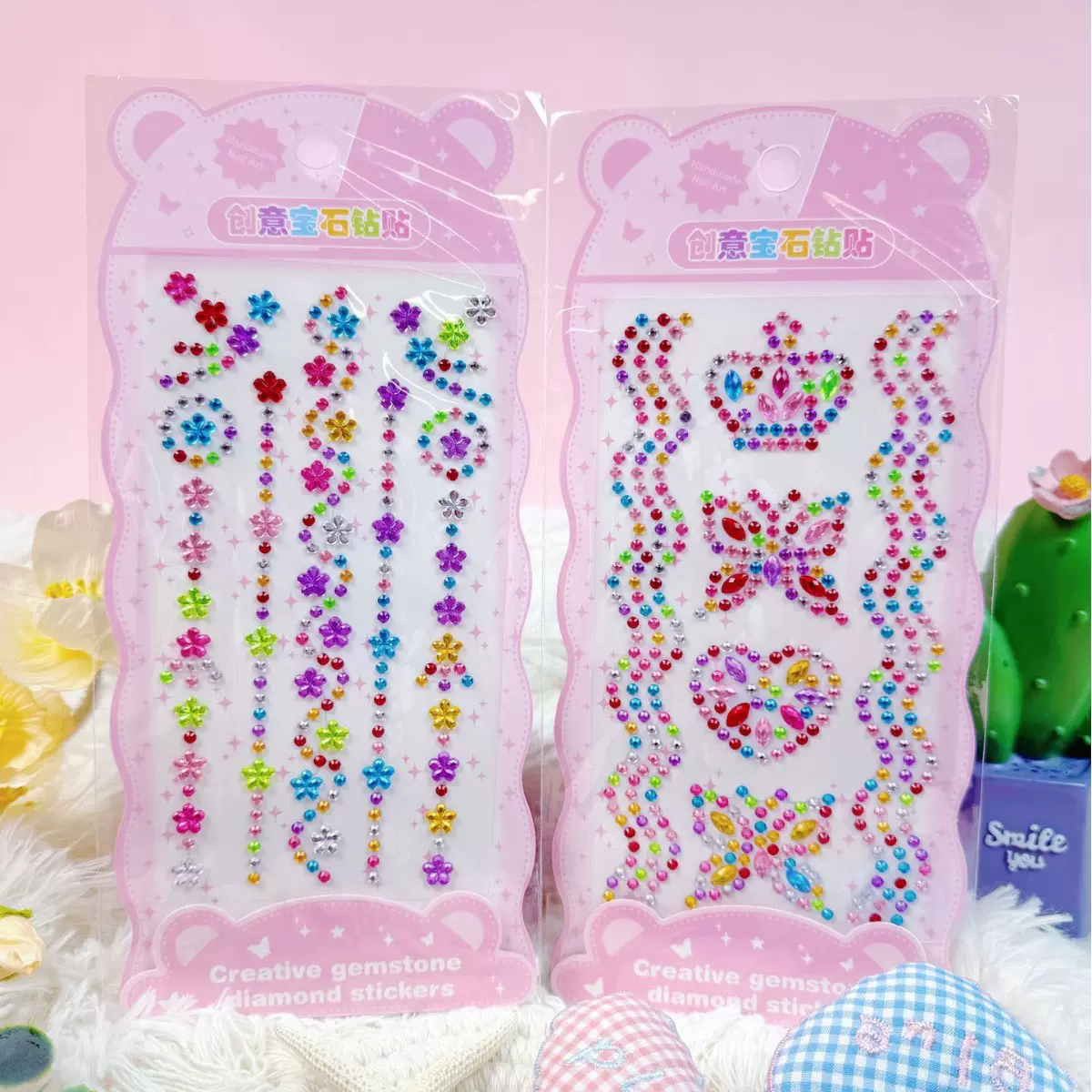 ✅新款钻石贴纸儿童贴钻立体画彩色亚克力宝石学生奖励贴画