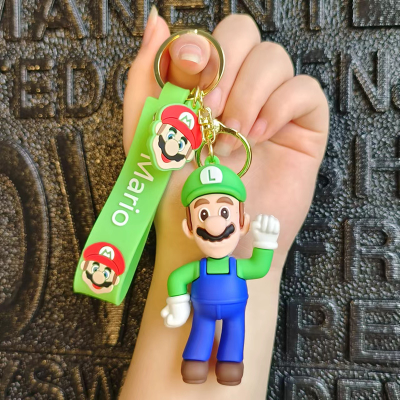 New Cartoon Mario Keychain Fashion Cross-Border Key Chain Small Gift Handbag Pendant Car Key Ornament