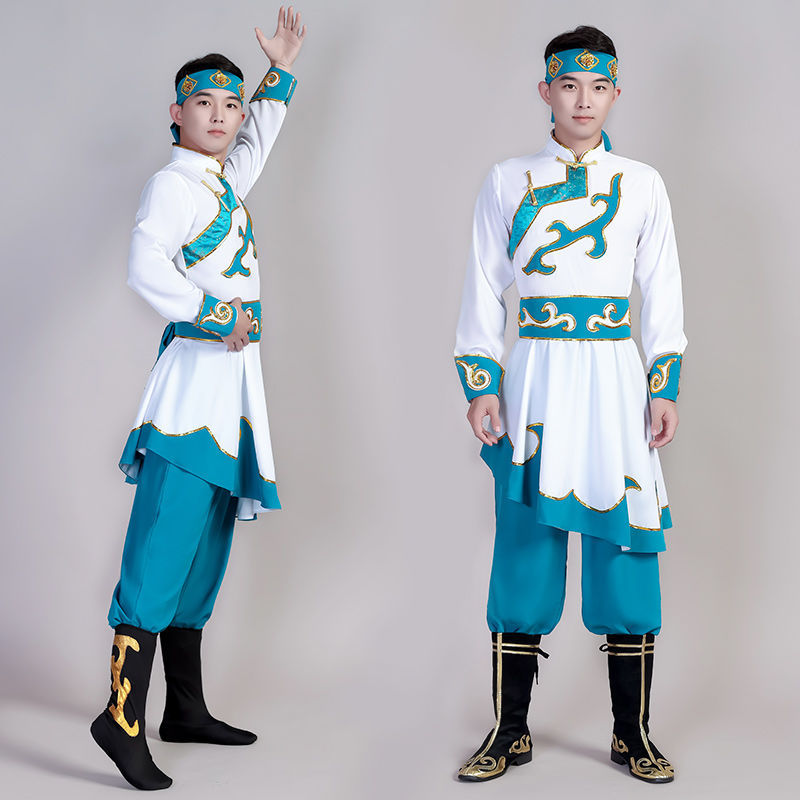 蒙古舞蹈服装男艺考服蒙族草原摔跤舞少数民族男士蒙古袍演出服饰