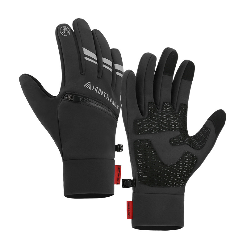 Warm Gloves Winter Men's and Women's Outdoor Sports Fleece-lined Wind and Skid Waterproof Microfiber Ski Riding Gloves Touch Screen