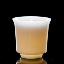 高端冰种玉瓷羊脂玉茶杯白瓷白皙主人杯茶具单杯品茗杯易清洗