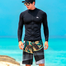Quiksilver纯黑拉链上衣男装备潜水游泳防晒保暖套长袖透气弹力速
