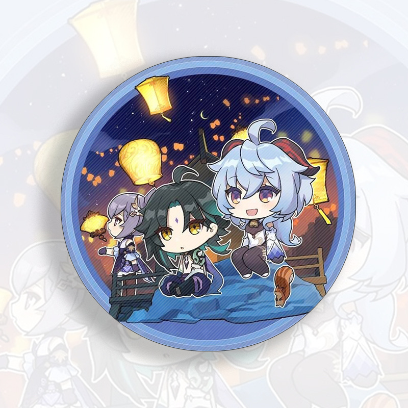 原神周边徽章动漫胸针可莉钟离细闪磨砂吧唧挂饰学生礼品生日漫展