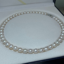 母亲节礼物7-10mm天然淡水珍珠项链正圆强光微瑕妈妈链皮光女颈链