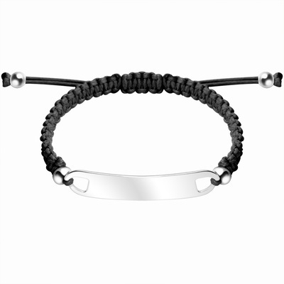 Amazon Hot Sale Simple Woven Stainless Steel Plate Bracelet Lettering Logo Letter Carrying Strap Fixed Glossy Bracelet