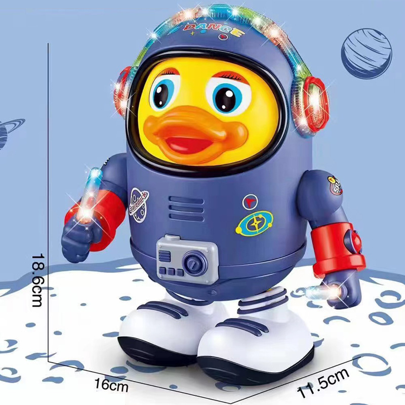 tiktok children‘s electric space duck light music dancing robot boys‘ and girls‘ toys wholesale