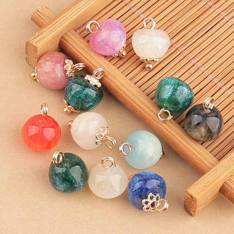 国风中式纽扣耳环手链项链配件diy苹果形树脂衬衫旗袍汉服扣子