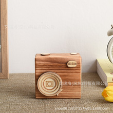 爆款新品创意木质照相机木质摆件收纳盒桌面照相机木盒饰品工艺品
