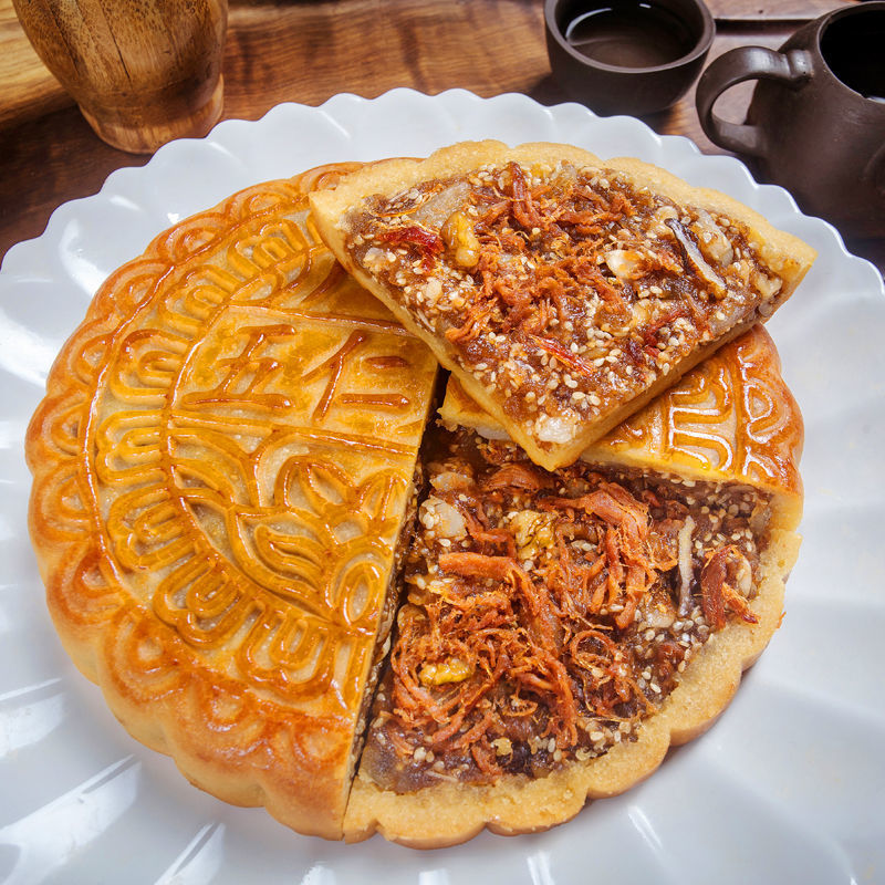 2斤1斤广西合浦五仁叉烧大月饼广式伍仁月饼中秋老式传统火腿礼盒