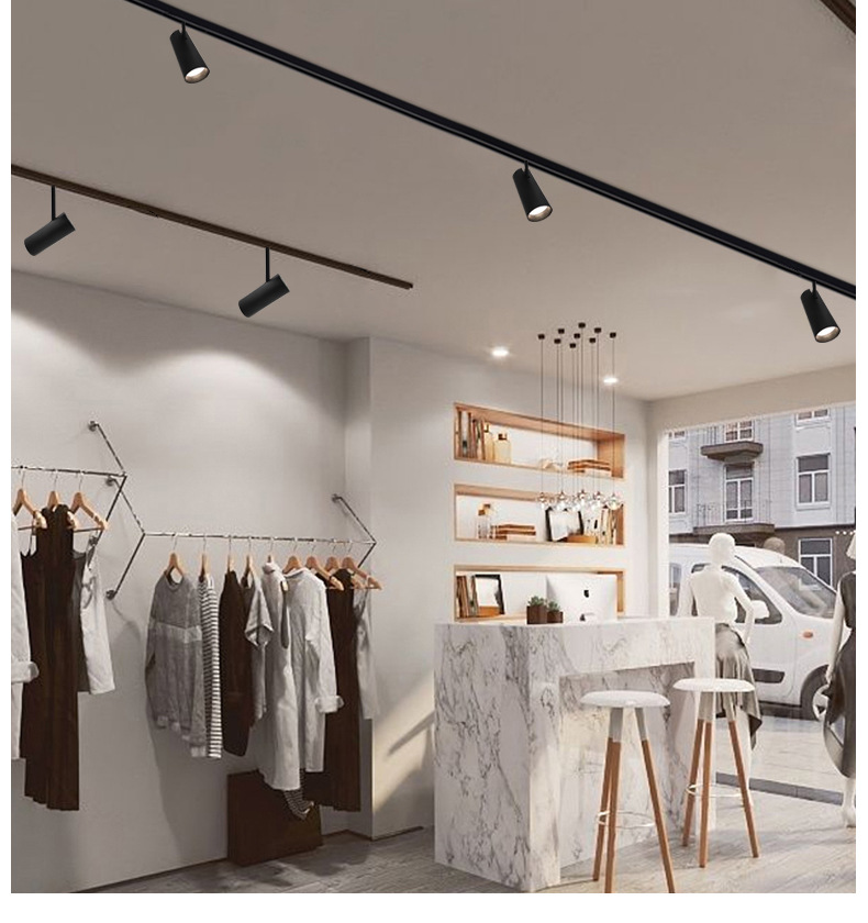 厂家定制防眩轨道灯工程款服装店超市商场射灯家用商用轨道射灯