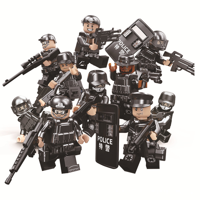 盲袋抽抽乐特警积木人仔战士军事澳特曼幻影忍者玩具店校门前玩具