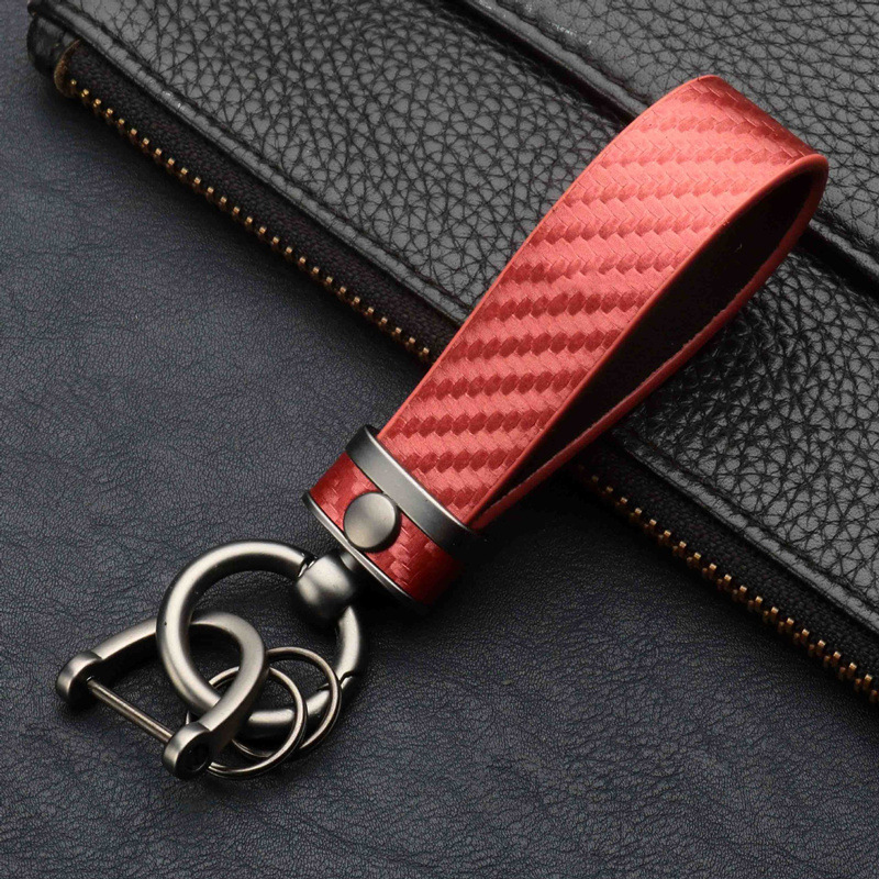 Carbon Fiber Key Buckle Anti-Lost Durable Key String Man Waist Mounted Carbon Fiber Grain Road Car Supplies