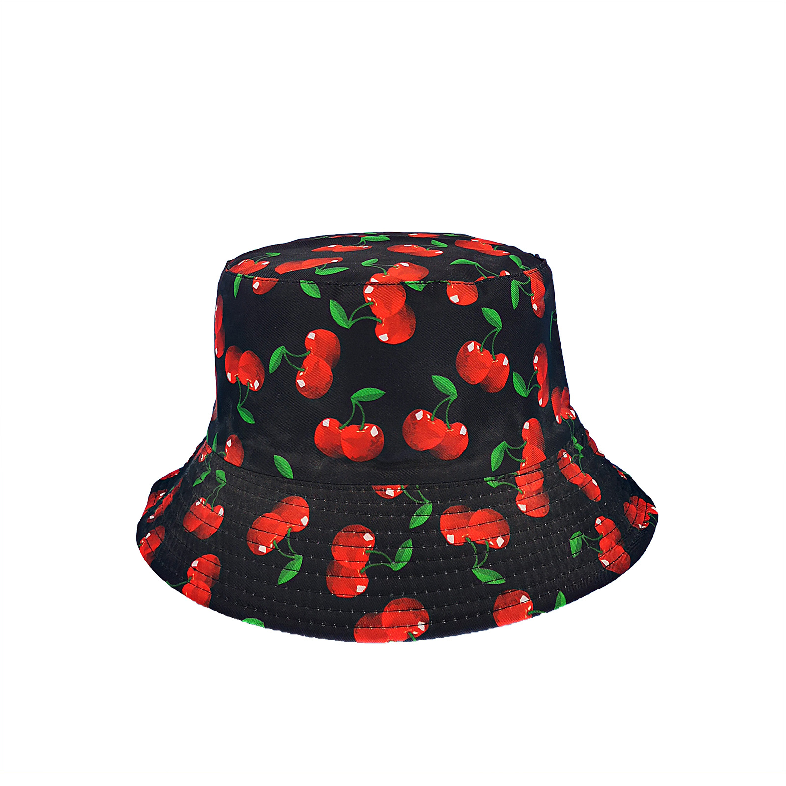 Amazon Cross-Border Double-Sided Fruit Cherry Bucket Hat Korean Outdoor Leisure All-Match Sun-Proof Bucket Hat