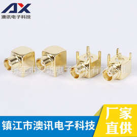 MCX-KWE连接器 全铜镀金弯头 90° 50欧姆射频同轴连接器厂家直供