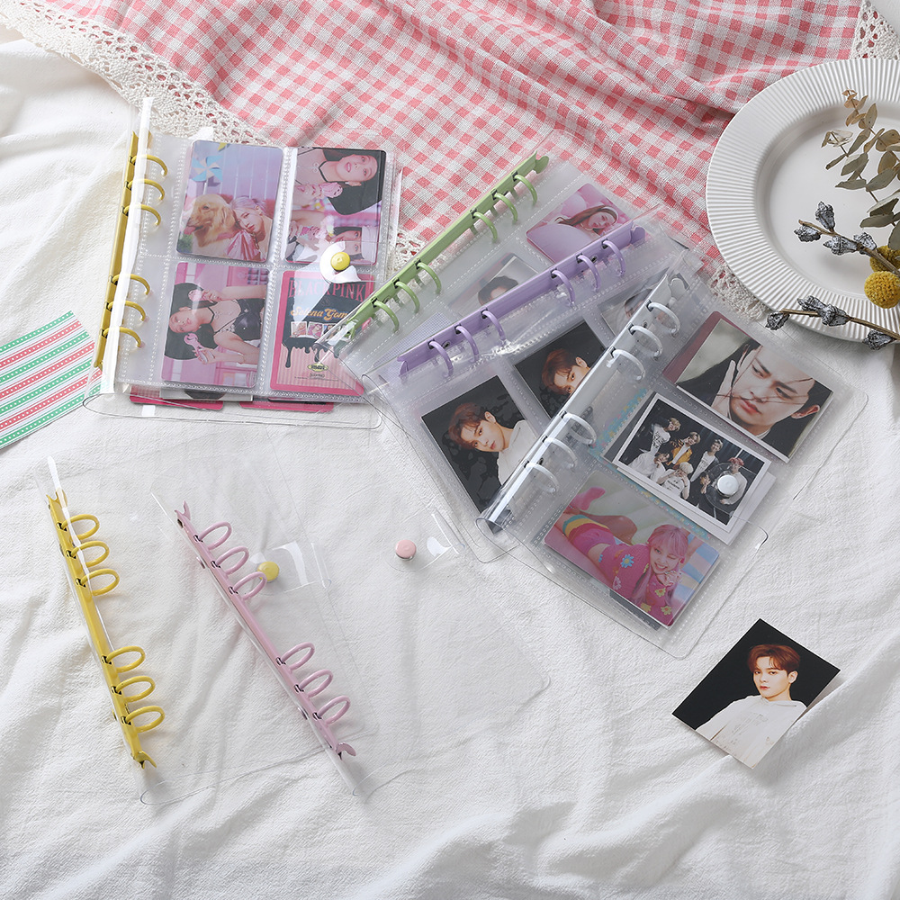 ins korean style shiny transparent loose spiral notebook insert 3-piece 3-inch album student album star-chasing storage book