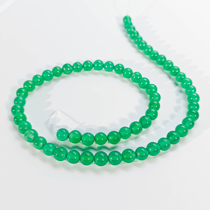 Agate Scattered Beads Wholesale Jade Diy String Beads and round Beads Bracelet Semi-Finished Natural Chalcedony Green Red Agate Beads