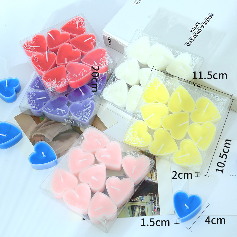 Creative Plastic Heart-Shaped Aromatherapy Candle Romantic Birthday Candle Incense Love Lover Candlelight Dinner Candle Wholesale