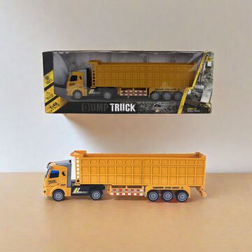 半挂式大卡车工程自卸车运输货柜油罐回力车男孩儿童模型玩具礼物