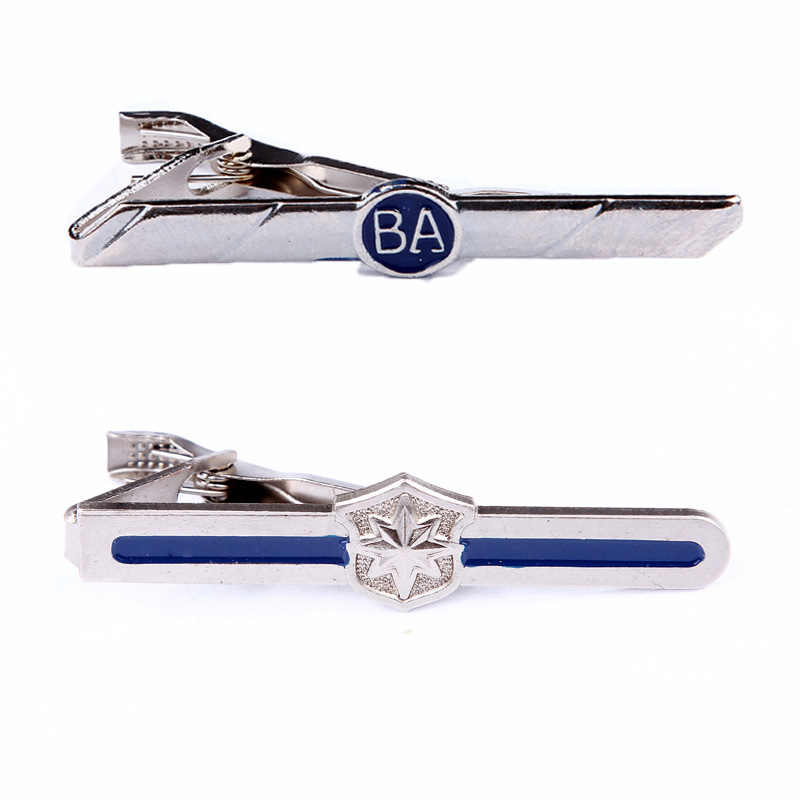 2011新式保安领带夹子安保门卫工作制服饰配件ba藏蓝色徽章领夹扣