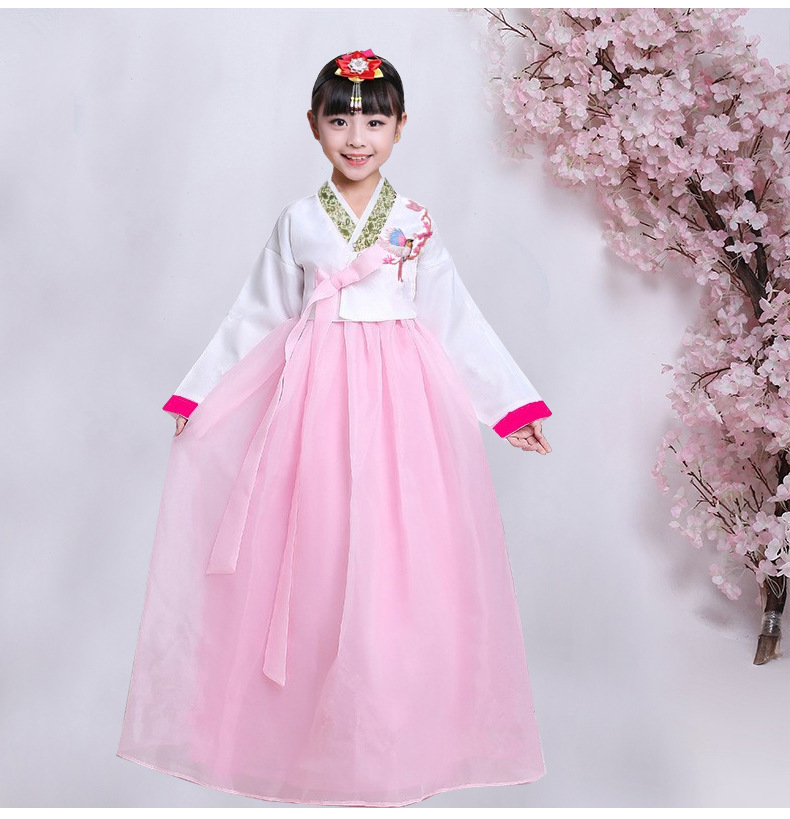 儿童朝鲜族服装女童少数民族舞蹈演出礼服韩服中小学生表演服节日