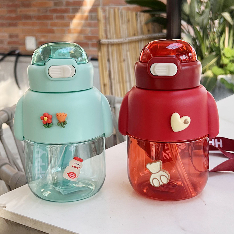 Good-looking Portable Kettle for Male and Female Students Drinking Water Crossbody Portable Children's Straw Cup Portable Space Bottle