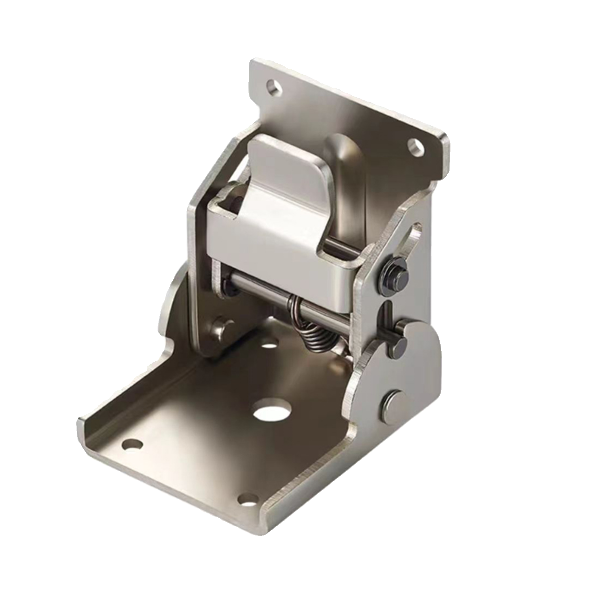 90度自锁镀镍折叠合页铰链桌椅腿脚银色茶几家具180度五金配件