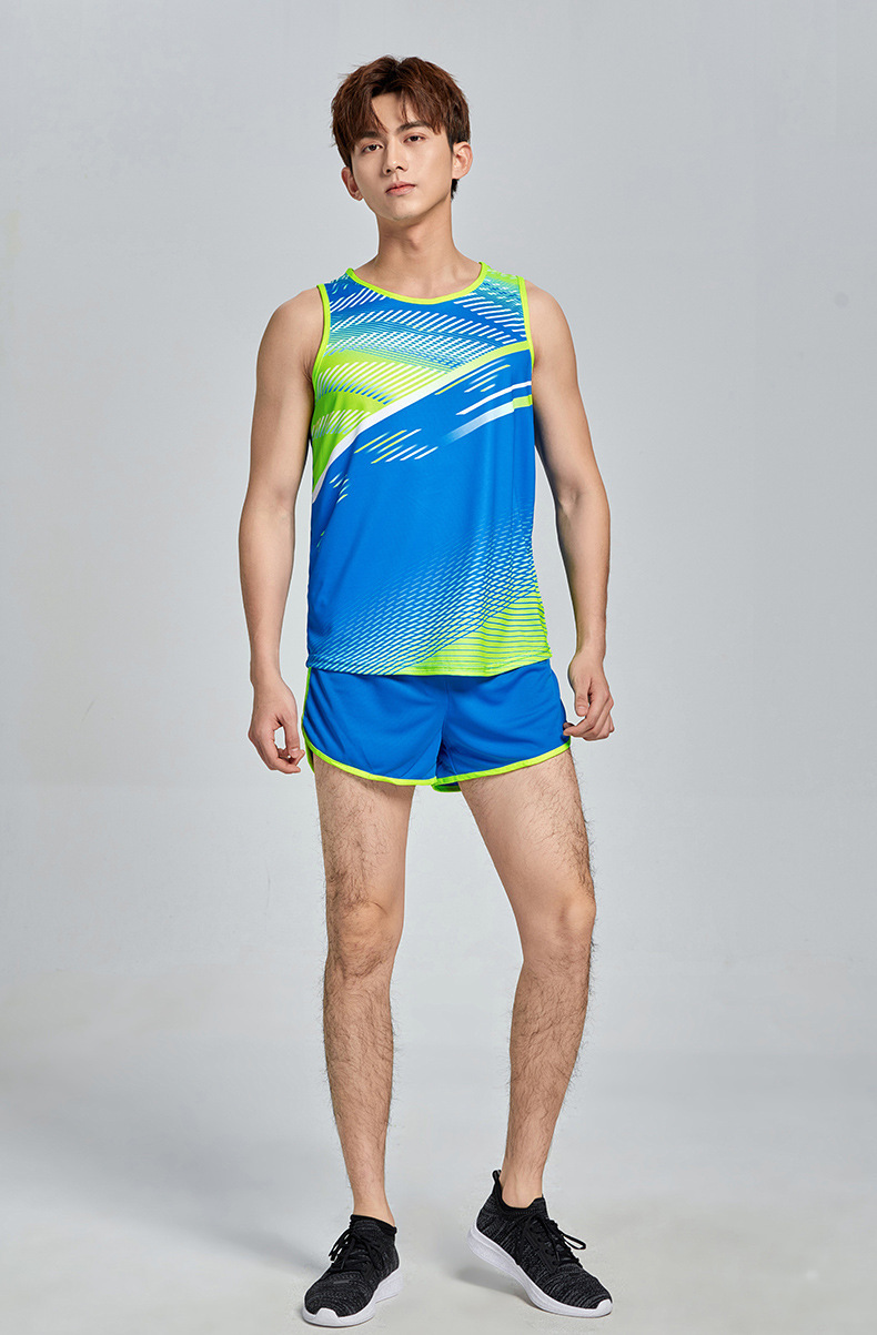 运动服田径服长跑短跑羽毛球夏比赛服健身跑步马拉松跑步套装男女