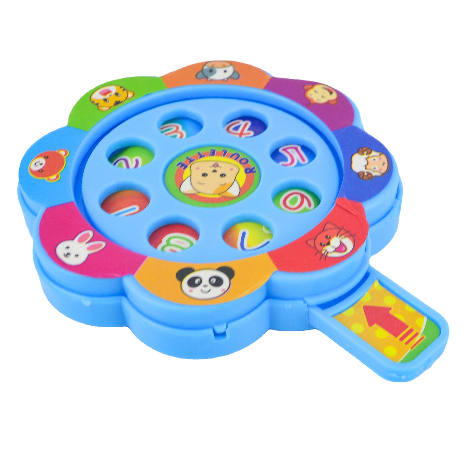 地摊热门小商品转盘桌面游戏儿童手按数字小轮盘亲子互动玩具赠品