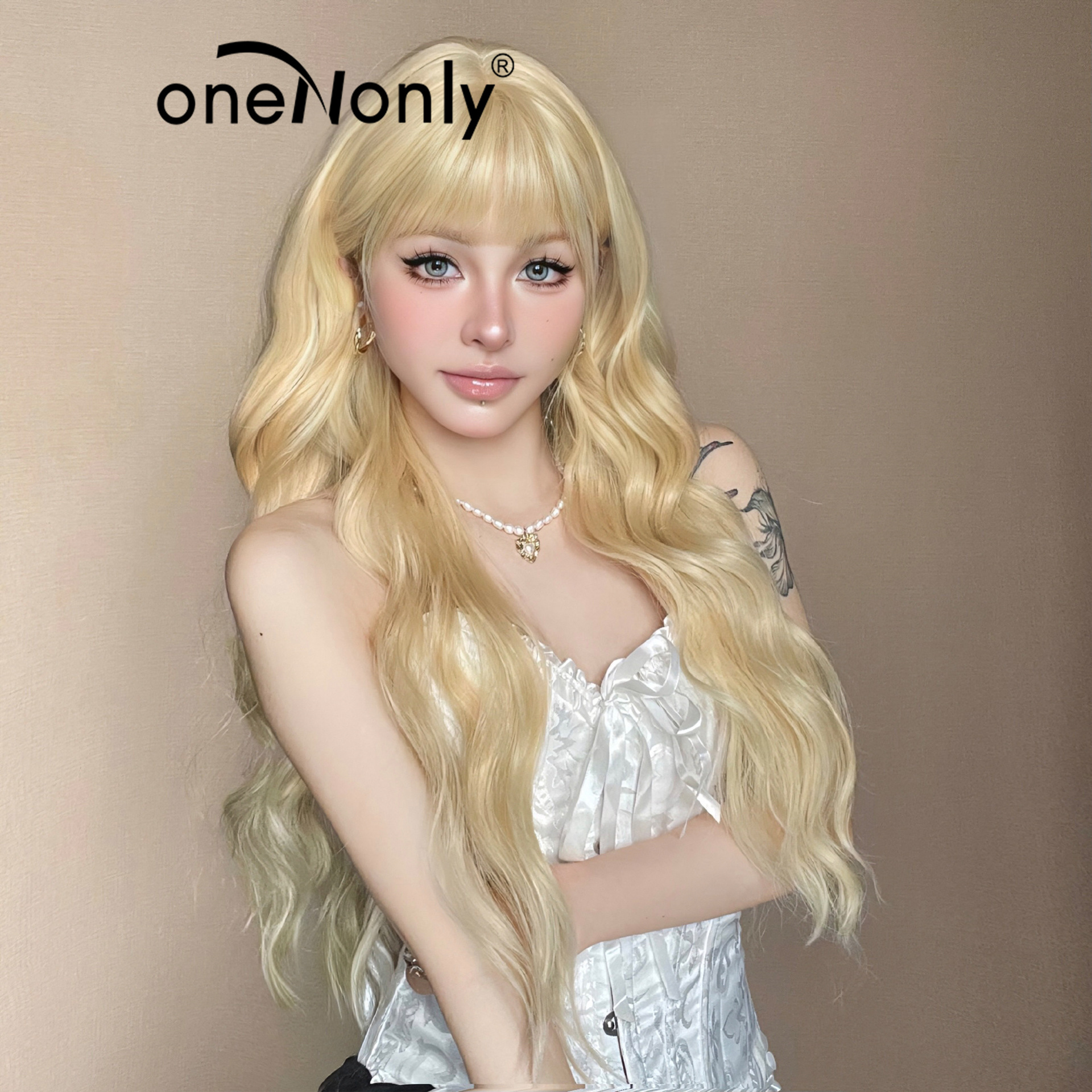 化纤假发黄色长卷发网红爆款大波浪日常可爱lolita圣诞洛丽塔现货