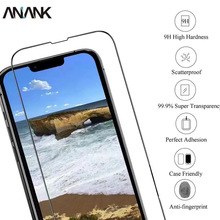 ANANK品牌苹果iPhone15Pro无色蓝色二强钢化膜护眼电镀15promax贴