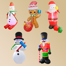 跨境万圣节圣诞节狂欢节老人胡桃夹子雪人充气气模场地布置道具