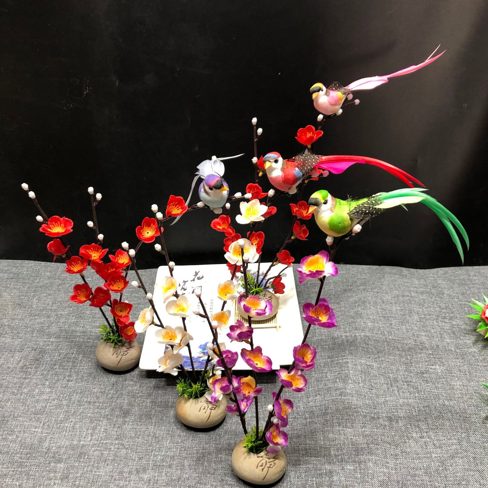 酒店盘饰摆盘装饰创意点缀花草刺身梅花菜品围边意境菜肴喜宴盘式