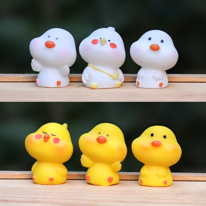 可爱卡通动物小号小鸡公仔玩偶桌面微景观蛋糕装饰品创意摆件批发