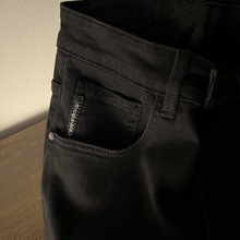 纯黑色牛仔裤男2024年夏季薄款修身小脚弹力欧版小直筒裤