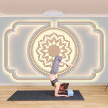 瑜伽舞蹈室墙纸普拉提健身运动直播间背景墙布3D创意时尚形态壁纸