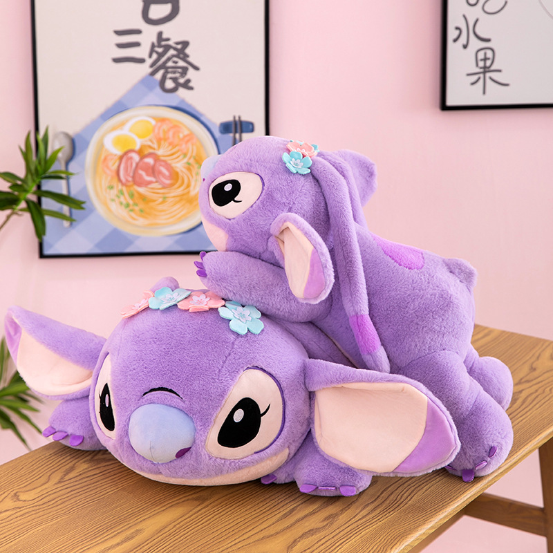 花朵紫色趴款史迪仔毛绒玩具星际宝贝公仔玩偶女生陪睡抱枕批发