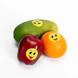 笑脸西瓜柚子芒果水果贴纸标签贴自粘贴防水不干胶水果店包装装饰