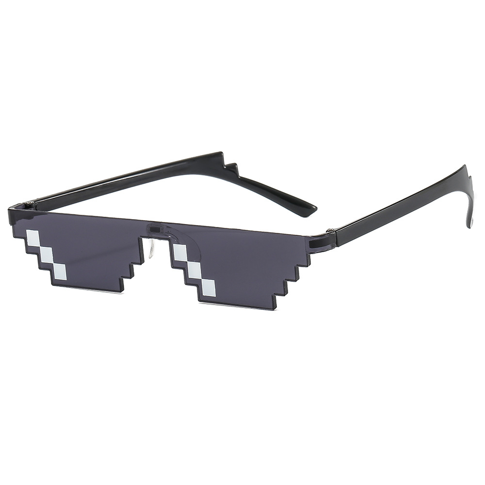 New Mosaic Glasses Two-Dimensional Sunglasses My World Personality Pixel Sunglasses Factory Direct Sales