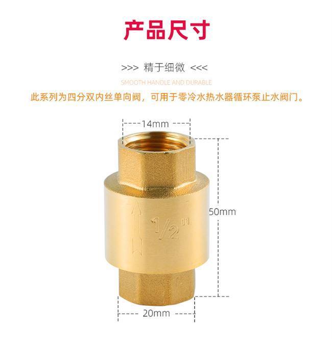 零冷水新款四分螺纹水管回热水器零单向阀全铜立式回阀止逆阀型阀