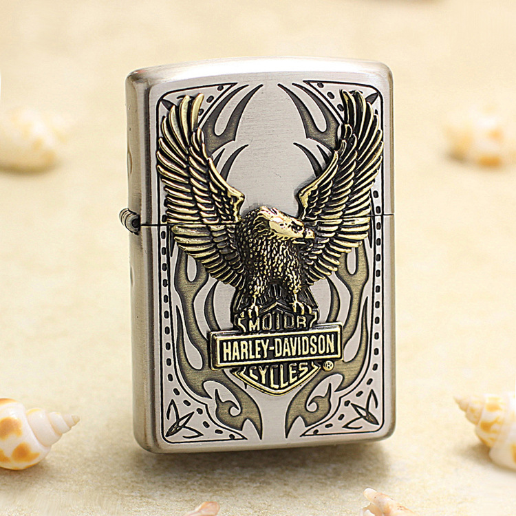 zippo打火机hdp-73哈雷展翅鹰(银色铜鹰)-阿里巴巴