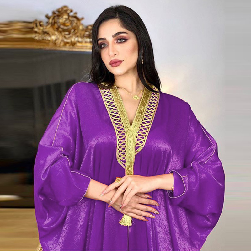 Ab015 Arab Dubai Muslim Turkey Batwing Sleeve Robe Cardigan Abaya Long Muslim Women's Wear