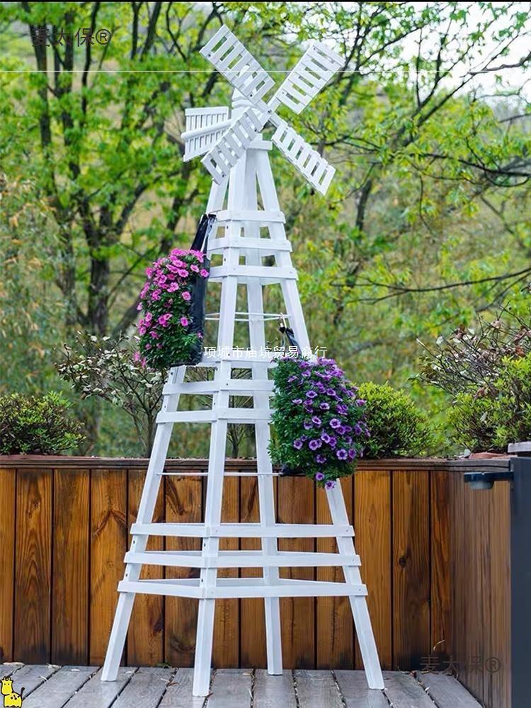 麦太保院子花架室外花园户外庭院防腐木葡萄架风车月季爬藤架实木
