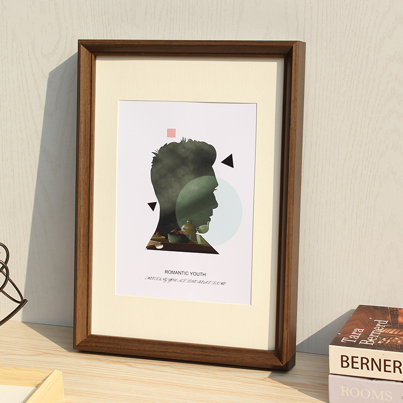 实木相框挂墙16寸20寸24海报8k开4k拼图框架a3海报儿童装裱画框a4