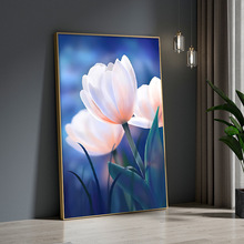 3IGP批发粉色郁金香十字绣2023新款小件线绣客厅卧室餐厅植物花卉