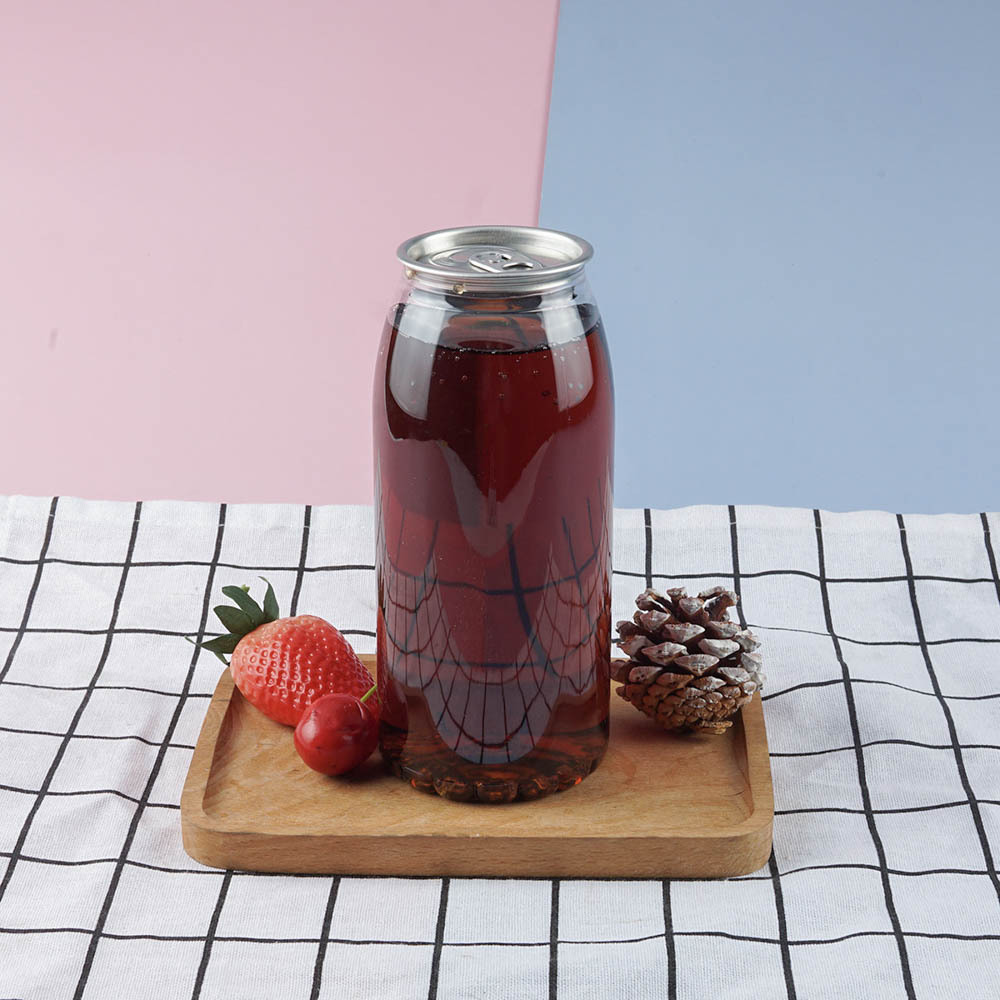 现货650ml透明密封塑料奶茶瓶易拉罐 650毫升食品pet一次性饮料瓶